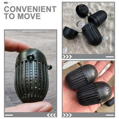 Yardwe EEL Bait Cage 20Pcs Plastic Fishing Bait Holder for Shrimp EEL Worms - Portable Durable Trap for Outdoor Fishing 2.24X1.29X1.29 Inch