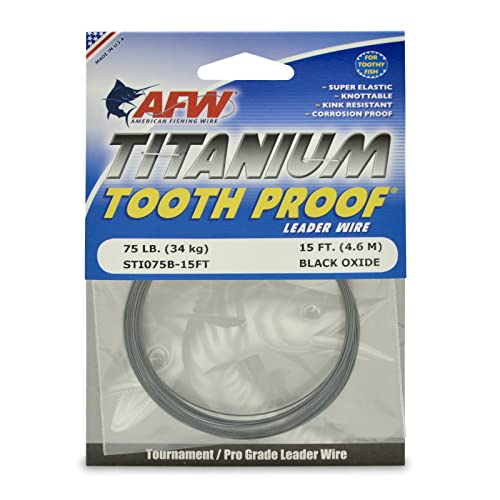 AFW Titanium Tooth Proof, Single Strand Leader Wire - size: 75 lb / .023"