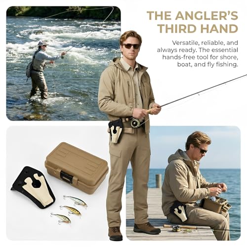 Fishing Rod Holster for Belt – Hands-Free Rod Holder for Fly Fishing, Shore Fishing & Bank Fishing, Universal Fishing Belt Clip, Quick Release Design