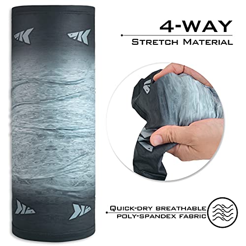 KastKing Sol Armis Neck Gaiter - UPF 50 Face Mask - UV Sun Protection Mask for Men & Women, Fishing, Hiking - color: B: Black Gray Fade (Size: 19"x9.5")