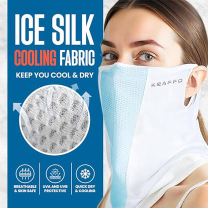 Ice Silk UV Neck Gaiter - UPF 50+ Cooling, Breathable & Stretchy Face Cover - Multi-Functional & Outdoor Sports
