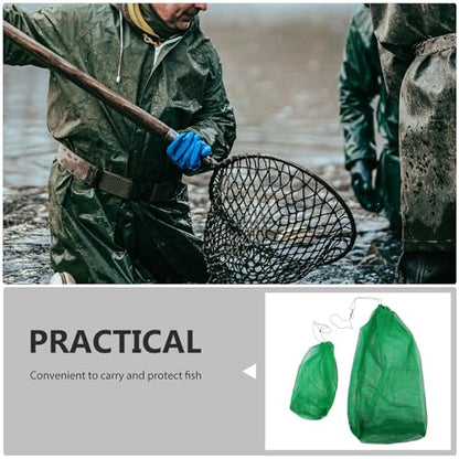 BESTYASH 2pcs Foldable Fishing Net Trap with Fine Nylon Mesh, Portable Collapsible Fish Carrier Bag for Freshwater and Saltwater Fishing, 40cm X 60cm 60cm X 100cm Catching Keep Nets