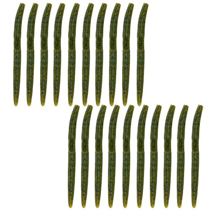 Soft Plastic Worms for Bass Fishing 20pcs FS/RE-09 | Salted ,Soft Plastic ,Fishing Lures ,with Hook Slot ,5.31in ,Saltwater Freshwater ,Bass Baits - color: Color A
