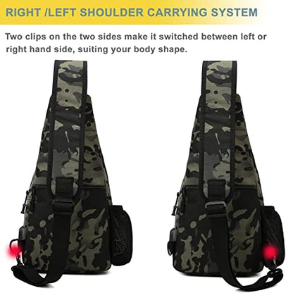 Tactical Shoulder Bag - 1000D Molle Military Backpack Outdoor Daypack Chest Pack (Green) - color: Green
