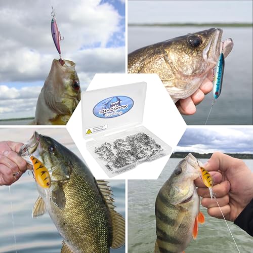 Quick Fly Fishing Snaps, 150pcs No Knot Stainless Steel Snaps Fast Change Connect Clips Lure Connector Tackle for Flies Hooks Jigs Lures - size: M#-150pcs