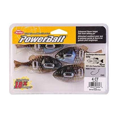 Berkley Powerbait Gilly Fishing Soft Bait - color: IKE's Green Pumpkin Blue Flash, size: 110mm