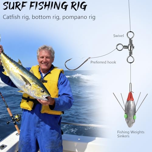 THKFISH 5 Pcs Sputnik Sinkers Surf Fishing Weight, Heavy-Duty Long Tail Lead Weights Saltwater Surf Casting Sinkers, Catfishing, and Beach Adventures in Ocean Sea Sand - size: 7oz-5pcs