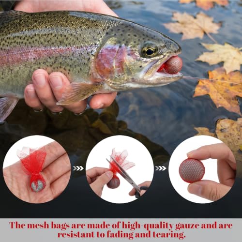 66 FT Fishing Soft Spawn Net,2.36'' Wide Baits Bags Mesh Catfish Bait Holder Bag Fishing Accessories for Roe Bags Equipment Tackle Kit