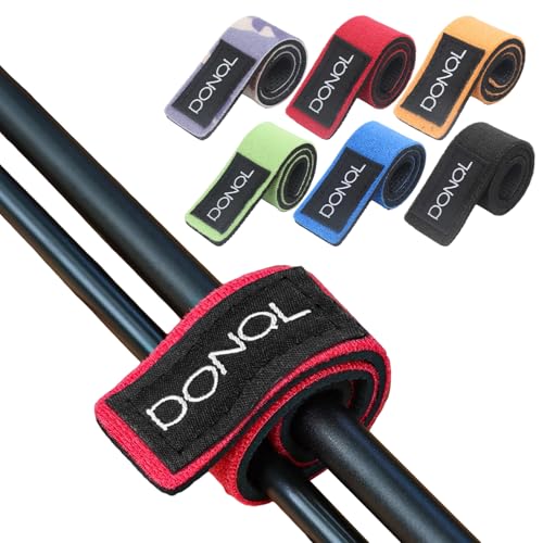 DONQL 12 Pcs Fishing Rod Straps, Stretchy Fishing Rod Tackle Ties, 6 Color Hook and Loop Pole Belts Casting Rods Belt with Fastening Pole Belts for Casting Rods Spinning