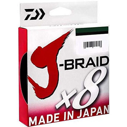 Daiwa J-Braid 300M 8-Strand Woven Round Braid Line - color: DARK GREEN, size: 50 lb
