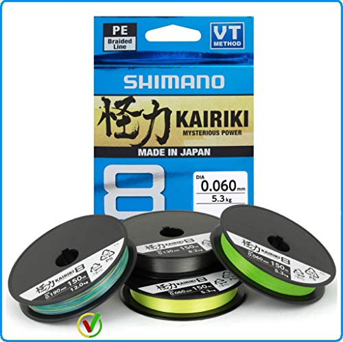 Shimano Kairiki 8, 300 Meter, Multi-Colour, Braided Fishing Line 59WPLA68R2 - size: 0.315mm / 33.5kg, 300m