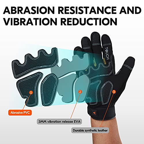 Vgo... 1-Pair 32°F Waterproof Heavy Duty Winter Work Gloves Men,Mechanic Gloves, Impact Protection& Vibration Reduction (Size S, Black&Gold, SL8849FW) - color: Black&gold-winter, size: Small (1 Pair)