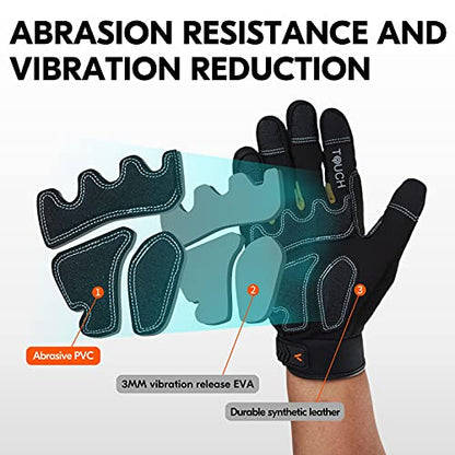 Vgo... 1-Pair 32°F Waterproof Heavy Duty Winter Work Gloves Men,Mechanic Gloves, Impact Protection& Vibration Reduction (Size S, Black&Gold, SL8849FW) - color: Black&gold-winter, size: Small (1 Pair)