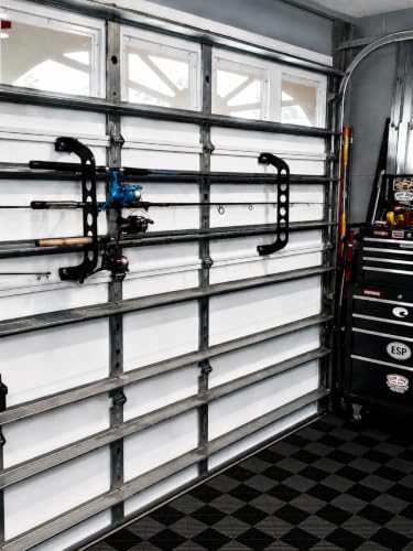 Cobra Storage Garage Door Storage Rack, 18" Black ABS Plastic Fishing Rod Holder, Ultimate Organization for Fishing Gear and Equipment, Garage Storage System - size: 18 inch