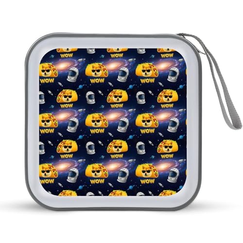Galaxy Space Shiba Inu Dog CD Cases Holder DVD Storage Case Holders CD DVD Disc Case Storage Wallet Binder, 40 Capacity - color: color764