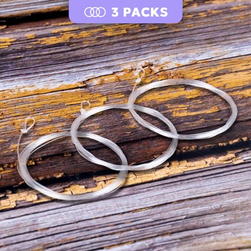 SF 3 Packs Pre-Tied Loop Fly Fishing Tapered Leader Fluorocarbon 7.5FT 9FT 12FT 0X 1X 2X 3X 4X 5X 6X 7X - color: Clear-3Packs, size: 9FT-2X
