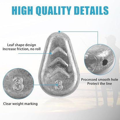 No Roll Sinker Fishing Weights Sinkers, Catfish Sinkers Flat Inline Sinkers Weights No Snag Slip Sinkers Saltwater Surf Fishing Weights Gear Tackle Fishing Weights Sinkers for Catfishing Rigs - style: 5 Mixed Sizes-5pcs