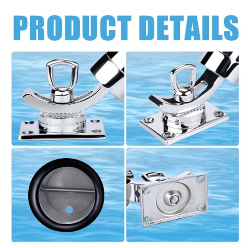 Made Set of 2 Fishing Rod Holder, 316 Stainless Steel Adjustable Fishing Pole Holder, Marine Deck Mount Trolling Rod Holder for Boat Ship Yacht - style: Style A-4177