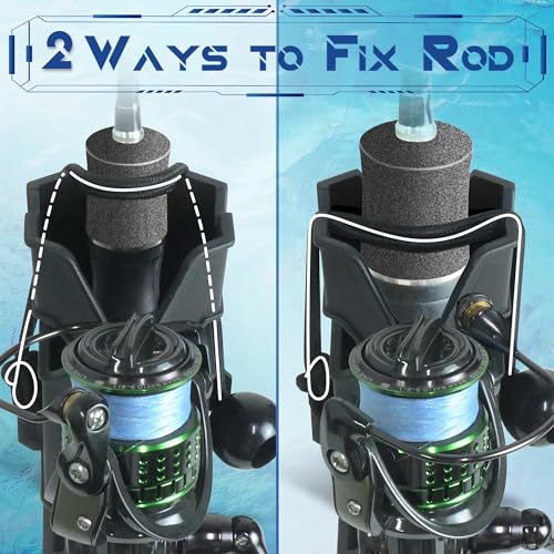 MECHA-X 4PCS Rod Holder for Boat,Wall Mounted Boat Rod Holders for Fishing,Fishing Tube Rod Holder for Boats,Garage,Cooler,Trailer,Pole Holders Side Mount for Storage with Scews & 8 Ball Bungees