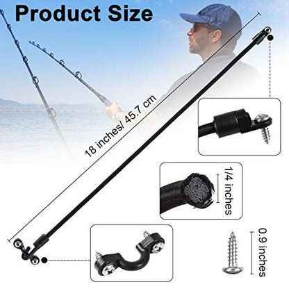 4 Pieces Rod Strap Holder Deck Mount Connector Mount Rod Strap Hold Down for Boat Kayak Boat Fishing(18 Inch) - size: 18 Inch