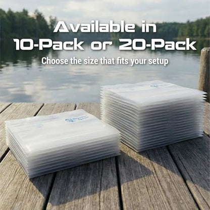 Reaction Tackle Clear Bait Bags for Soft Plastics, Resealable Fishing Organizer Pouches with Write On Label Area, Tear Resistant Storage for Lures, Worms, and Terminal Tackle, 20-Pack - size: 20-Pack