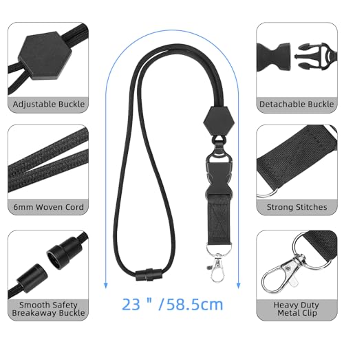 Oaridey Carbon Fiber Badge Holder with Lanyard, Heavy Duty Lanyard with Safety Breakaway Buckle for ID Card/Badge Holder - style: Badge Holder with Lanyard