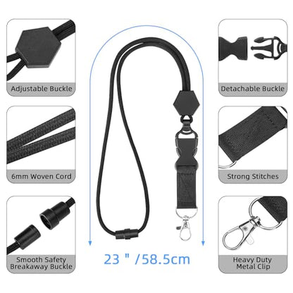 Oaridey Carbon Fiber Badge Holder with Lanyard, Heavy Duty Lanyard with Safety Breakaway Buckle for ID Card/Badge Holder - style: Badge Holder with Lanyard