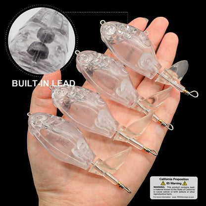 10pcs/20pcs Fishing Blanks Lures Kit Fishing Topwater Unpainted Swimbait Unpainted Crankbaits Hard Baits DIY Lure for Bass Salmon Trout Saltwater and Freshwater - color: H: 10Pcs 0.53oz/15g