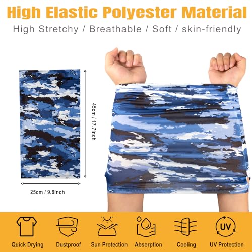 HONGTEYA 6 Pack Summer Neck Gaiter, UV Protection Cooling Face Mask Breathable Bandana Head Scarf Face Cover for Men Women - color: Multicolor2