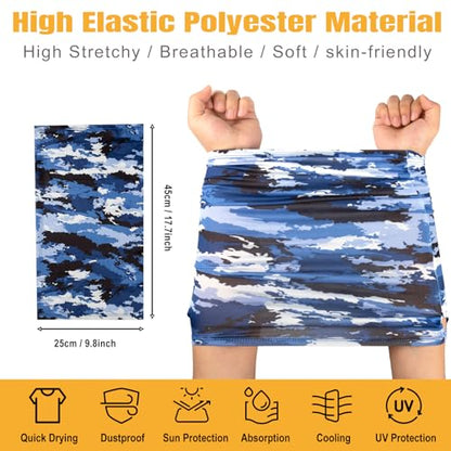 HONGTEYA 6 Pack Summer Neck Gaiter, UV Protection Cooling Face Mask Breathable Bandana Head Scarf Face Cover for Men Women - color: Multicolor2
