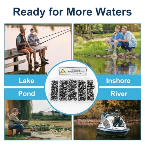 200/350 Pcs Premium Split Shot Fishing Weights Sinkers, Removable Leakproof Fly Fishing Split Shot for Freshwater & Saltwater， Bass Trout Circular Accessories - 5/6 Sizes - size: 200/5 Size Duck