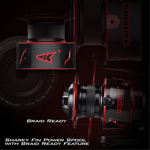 KastKing Sharky Baitfeeder III Spinning Reel 10+1 Shielded Stainless Steel BB - Carbon Fiber Drag for Live Liner Bait Fishing Action - style: 6000