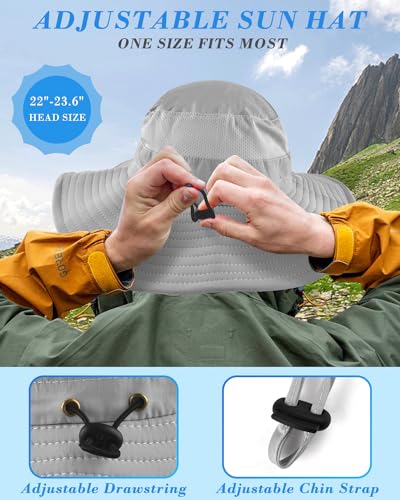 BROTOU Sun Cap Fishing Hats, UPF 50+ Wide Brim Outdoor Protection Hat, Sun Hat with Face & Neck Flap Cover for Men and Women