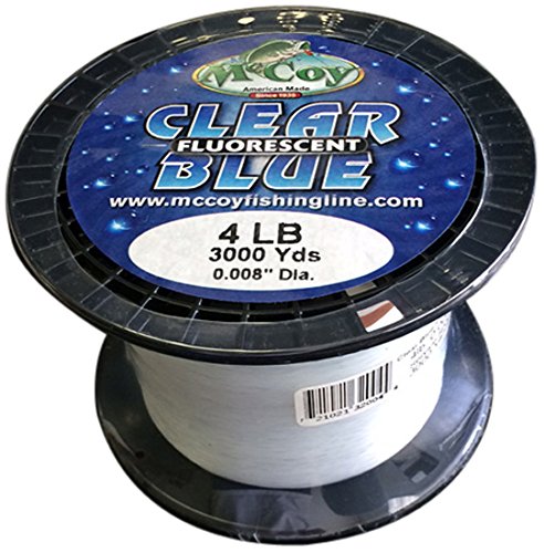 McCoy Premium Co-Polymer Abrasion Resistant, Superior Knot and Tensile Strength Monofilament Fluorocarbon Fishing Line - color: Clear Blue Fluorescent, size: 250-Yard/4-Pound
