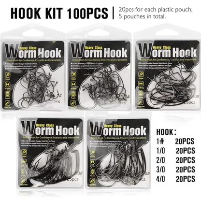 Dovesun EWG Offset Worm Hooks for Bass Fishing 100PCS/50PCS Texas Rig Hooks for Freshwater Saltwater 1# 1/0 2/0 3/0 4/0 - color: 1# 1/0 2/0 3/0 4/0 * 100PCS