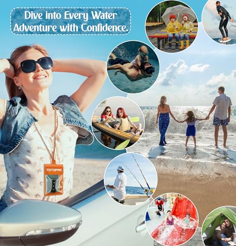 Waterproof Car Key FOB Pouch Submersible Dry Bag Holder for ID Credit Cards Cash Keys Case Swim Surf Floating Wallet - color: Orange