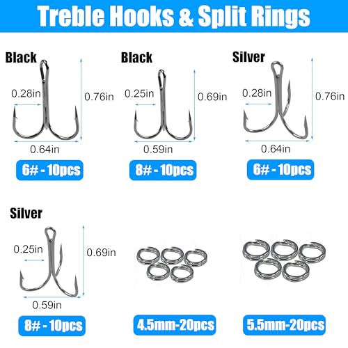Blank Fishing Lure Kit,Unpainted Popper Plug Lures DIY Crank Bait Set Fishing Pliers Treble Hooks 3D/4D Lure Eyes Bait Sticker Split Rings,Fish Tackle Accessories Kits - color: Lure Kit-352pcs
