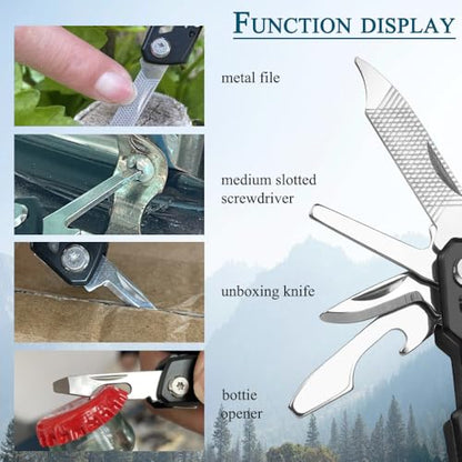 MINI Multitool Pliers, Christmas Birthday Gifts for Men Boyfriend Dad Husband Women, Pocket Knife 14-In-1, Rugged and Practical Portable Computer and Bike Gadgets, Black Camping and Survival Tools - size: Small