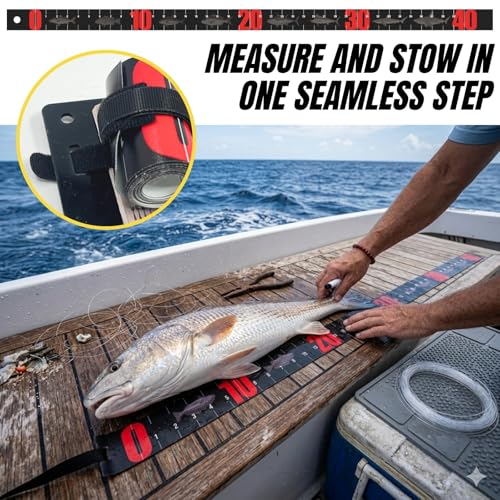 Florida Saltwater Fish & Shark ID Set - 100 Species Waterproof Guide (9.8x7.1") - 11.4" Acrylic Backplate with Integrated 11" Ruler & 40" Folding Fish Tape - Reusable Catch Log & Dry Erase Pen (black)