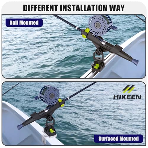 Combo Mount Fishing Rod Holders - 360 Degree Adjustable Boat Rod Rack - style: Rod Holder+rail Mount+track Mount