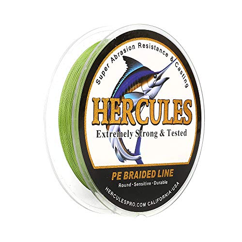 HERCULES Cost-Effective Super Strong 4 Strands Braided Fishing Line 6LB to 100LB Test for Salt-Water, 109/328 / 547/1094 Yards (100M / 300M / 500M / 1000M), Diam# 0.08MM - 0.55MM, Hi-Grade - color: Army Green, size: 6LB(2.7KG)-0.08MM-1094YDS(1000M)