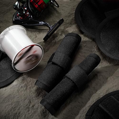 8 Pack Fishing Lure Covers，Lure Wraps for Fishing Rod，Fishing Hook Bait Covers - color: black