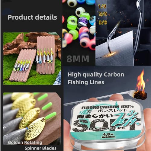 10Pcs Fishing Bullet Weights Texas Rigs Ready Kit,Worms, Sinker (10g/7g/5g), Worm Hooks, Carbon line,Spinner Blades，Eye Beads Bait, Fishing Bass Rig Saltwater Freshwater - size: 2/0, 7g