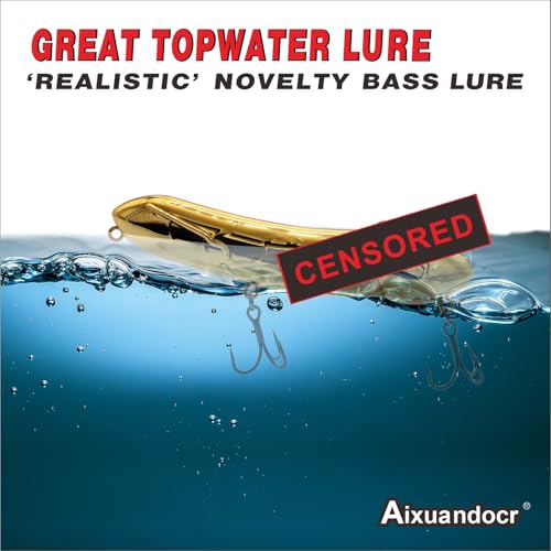 Funny Fishing Gifts for Men Women, Novelty Bass Topwater Lures, Father Christmas Birthday Gifts Stocking Stuffers - color: Gold