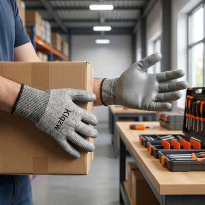 ANSI A3 Cut Resistant Work Gloves, 6 Pairs, XL | ANSI A3 Cut Proof, 13G HPPE Nitrile Coated, Non PFAS, Superior Oil Grip, All-Day Breathable, Durable, Easy Size ID