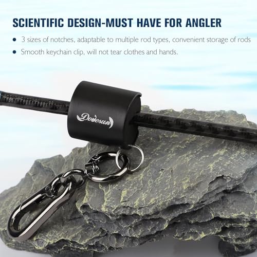 Dovesun Creek Rod Clips Wearable Fishing Rod Holder Clip Fly Fishing Pole Accessories 1PCS & 2PCS - color: Cylindrical-Black-2PCS