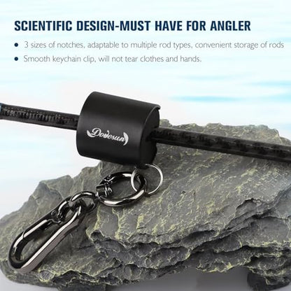 Dovesun Creek Rod Clips Wearable Fishing Rod Holder Clip Fly Fishing Pole Accessories 1PCS & 2PCS - color: Cylindrical-Black-2PCS