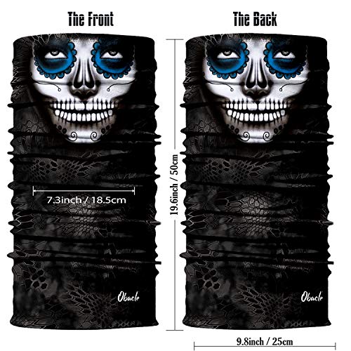 Obacle Skull Face Mask for Women Dust Wind Sun Protection Rave Festival Riding - color: Gray Face Black Nose Big Tear Lips
