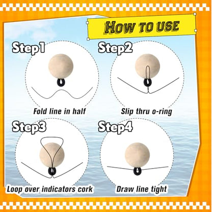 9 Pcs Fly Fishing Strike Indicators for Trout Neon Fishing Bobbers Floats - size: X-Small, style: Wood