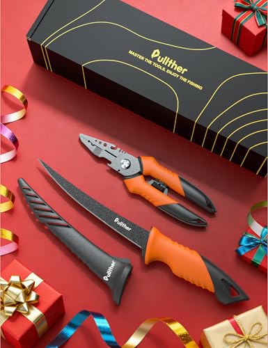 2PC Fishing Tool Kit - 7" Fillet Knife,Fishing Pliers,Multitool Hook Remover Fishing Pliers,Fishing Gear for Saltwater - color: 7"Fillet Knife with Magnetic Protective Sheath+ 7.5"Fishing Pliers